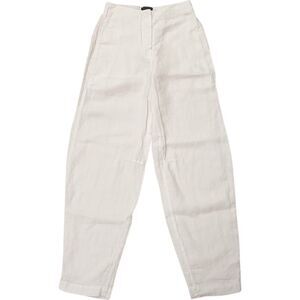 Oska Linen Pants Womens 0 White Relaxed Fit Lagenlook Barrel Lightweight Beach